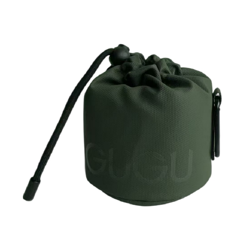 Portable Chinese Tea Set PU Drawstring Bag with Carabiner